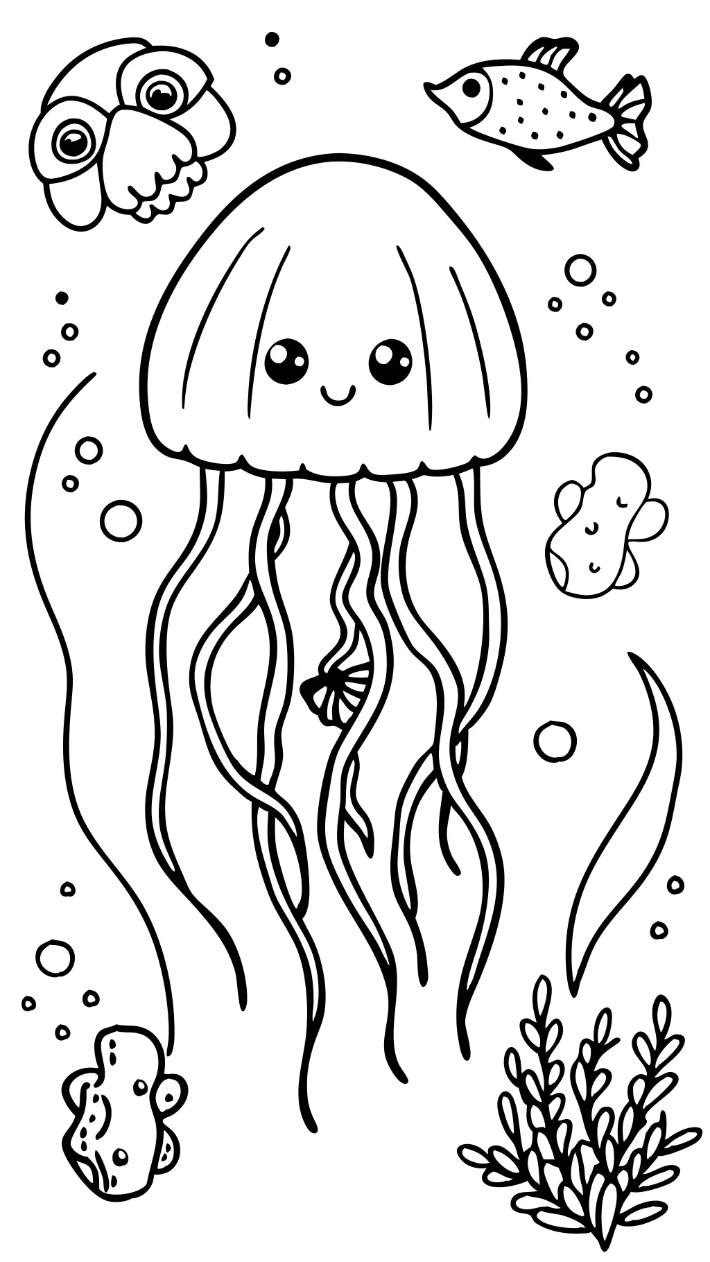 coloriage de poisson jelly